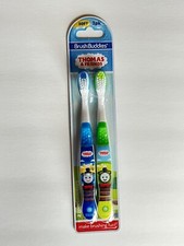 THOMAS FRIENDS Brush Buddies Soft KIDS TOOTHBRUSH 2-PK Percy Train Blue Green