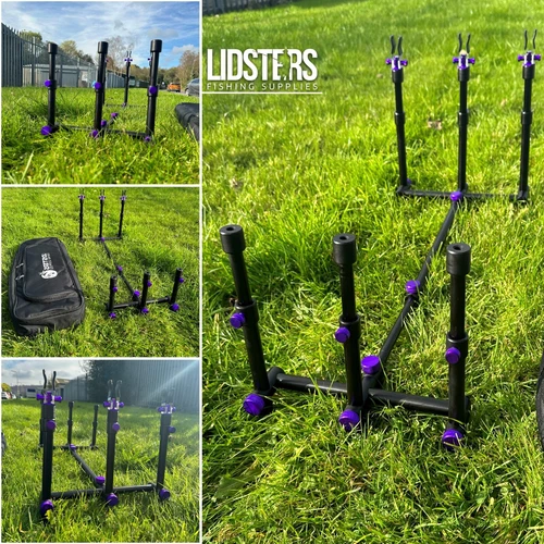 LFS Black GRAND Aluminium Rod Pod Purple Screws Fully Adjustable Carp Fishing
