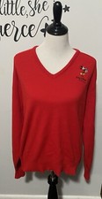 Vintage Artex Disney Studio Made in USA Mickey Mouse Women's V Neck Sweater XL