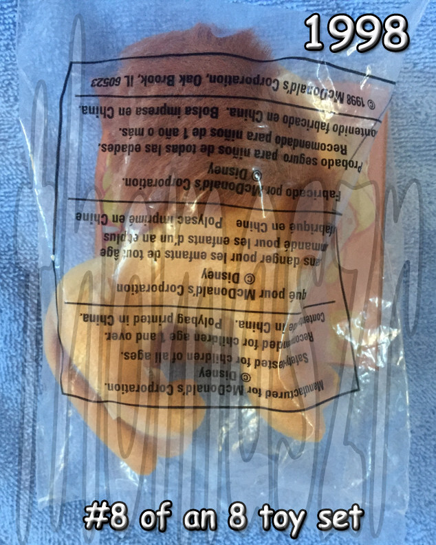 SIMBA figure stuffed toy #8  Lion King 2 movie McDonald's McD Disney (1998) NIOP