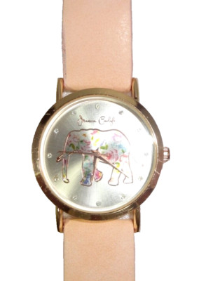 Jessica Carlyle Elephant on Face Pinkish-Peach Faux Leather Band Runs Great!