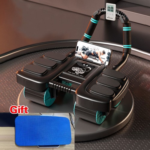 Ab Wheel Exercise Roller with knee mat Abdominal Core Strength Gym Fitness - Picture 4 of 12