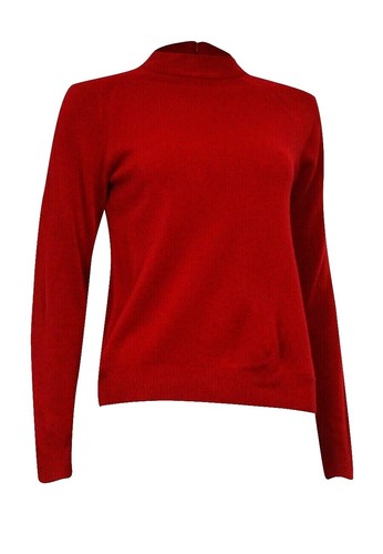 Karen Scott Red Mock Neck Long Sleeve Knit Top Womens Sz 2X