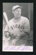 FREDDIE LINDSTROM (Cubs, Giants) -Vintage Postcard RPPC *AUTOGRAPHED* d.1981