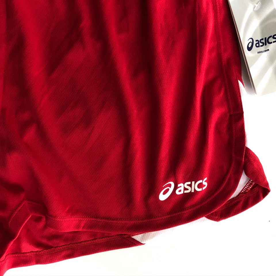 Asics Women’s Break Through Split Lined Shorts, Red, Sz XL TF2354 - Image 2 of 4