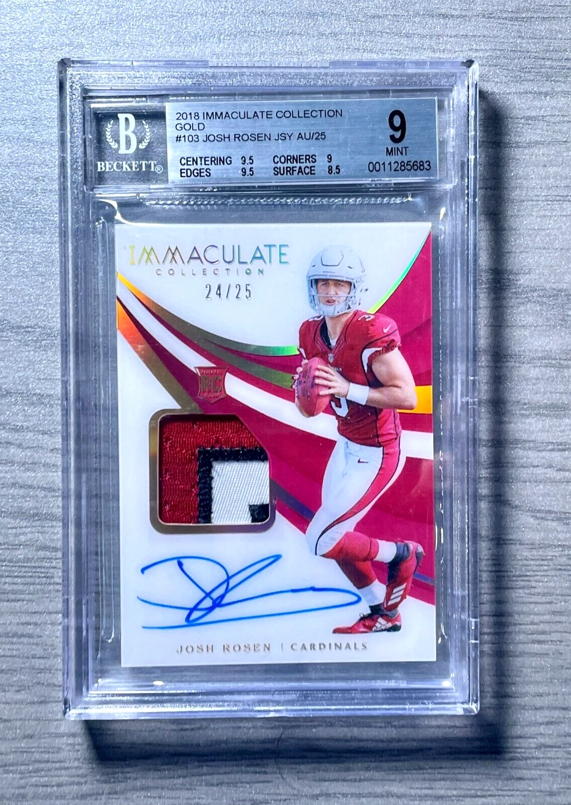 Josh Rosen Panini Immaculate Collection #103 Rookie Patch Autograph