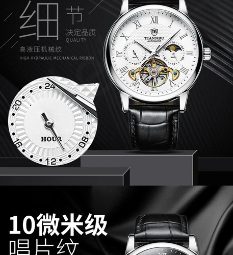 Men's Storm automatic mechanical watch men's belt multifunctional Sun Moon Star - Picture 19 of 28