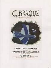 1989 VINTAGE "OEUVRE GRAPHIQUE" BRAQUE MOURLOT MINI POSTER COLOR Art Lithograph