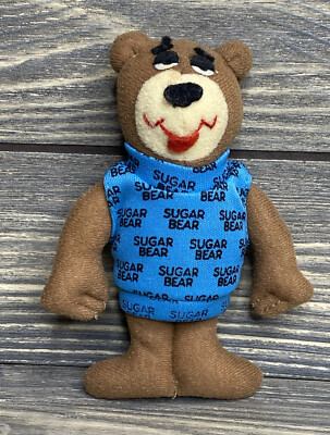 Vintage General Mill Foods Sugar Bear Plush 5” Brown Bear Blue