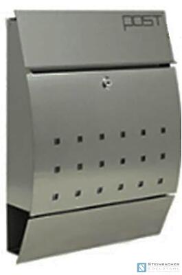 Edelstahl Briefkasten Solas, Maße: 350 x 95mm, Höhe 445mm, inkl. 3 Schlüssel