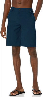 Hurley Men's Hybrid Striped Stretch Walk Shorts Polyester Obsidian size 38