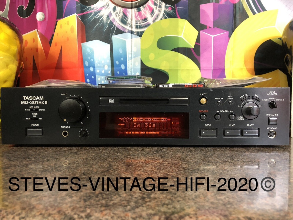 TASCAM MD　301 MKII プロフェッショナル MDプレーヤー/デッキ Tascam MD-301 MKII Minidisc Recorder SERVICED + MEDIA
