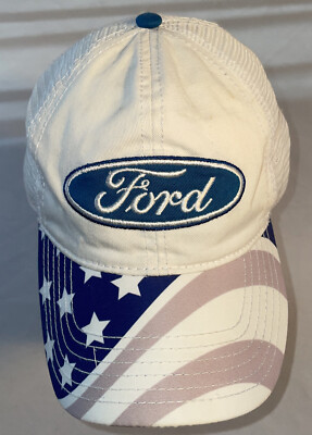 Vintage Ford Snapback Trucker Mesh Patch Hat Cap USA Stars  display picture 1