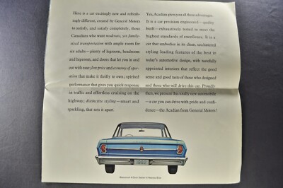 1962 Acadian Brochure Beaumont Invader Chevy II Excellent Original