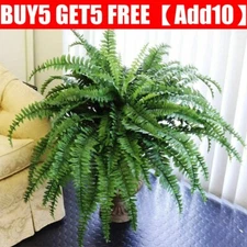 Artificial Large Plastic Lifelike Fern Foliage Bush Plants Indoor,Outdoor Decors