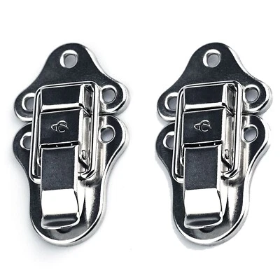 2 x Penn Elcom Medium Catch Drawbolt Flight Case Latch Nickel (Pair) - Image 1 of 4