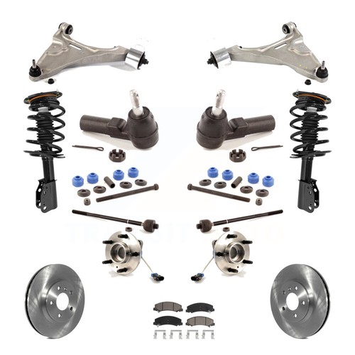 Front Disc Rotor Brake Pad Bearing Shock Suspension Kit (15Pc) For
