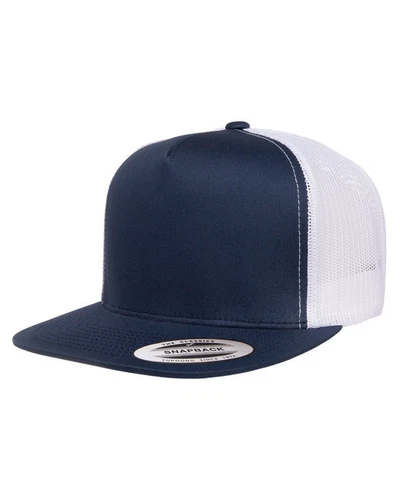 Yupoong 6006 YP Classics 5-Panel Trucker Hat Mesh Back Snapback Flat Bill Cap