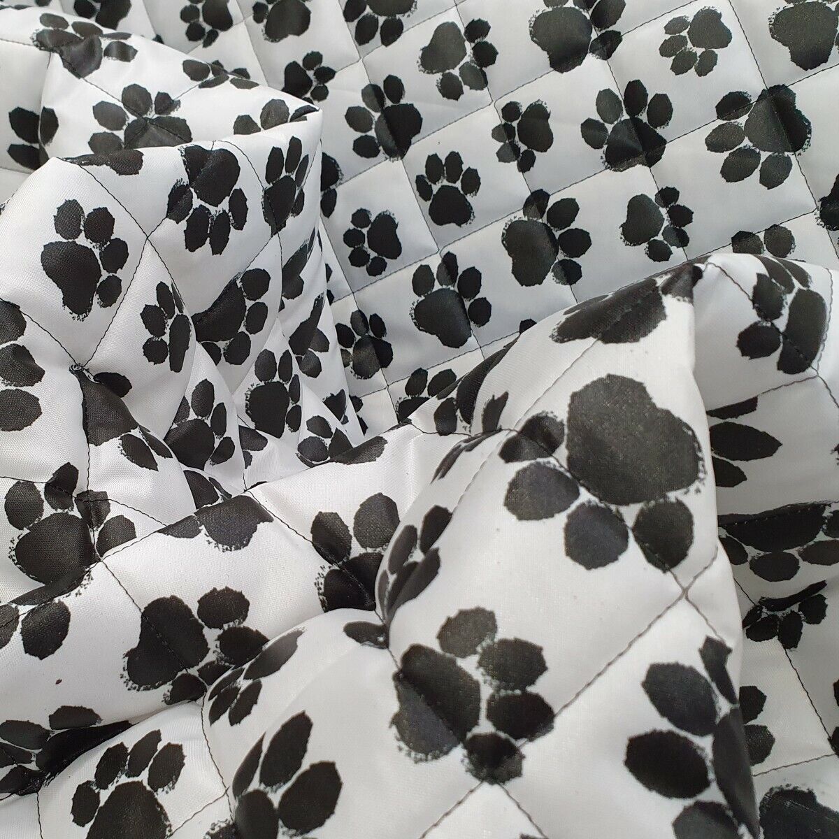 Quilted 4oz Waterproof Fabric Paw Print Pattern Sold By The Metre FREE  DELIVERY
