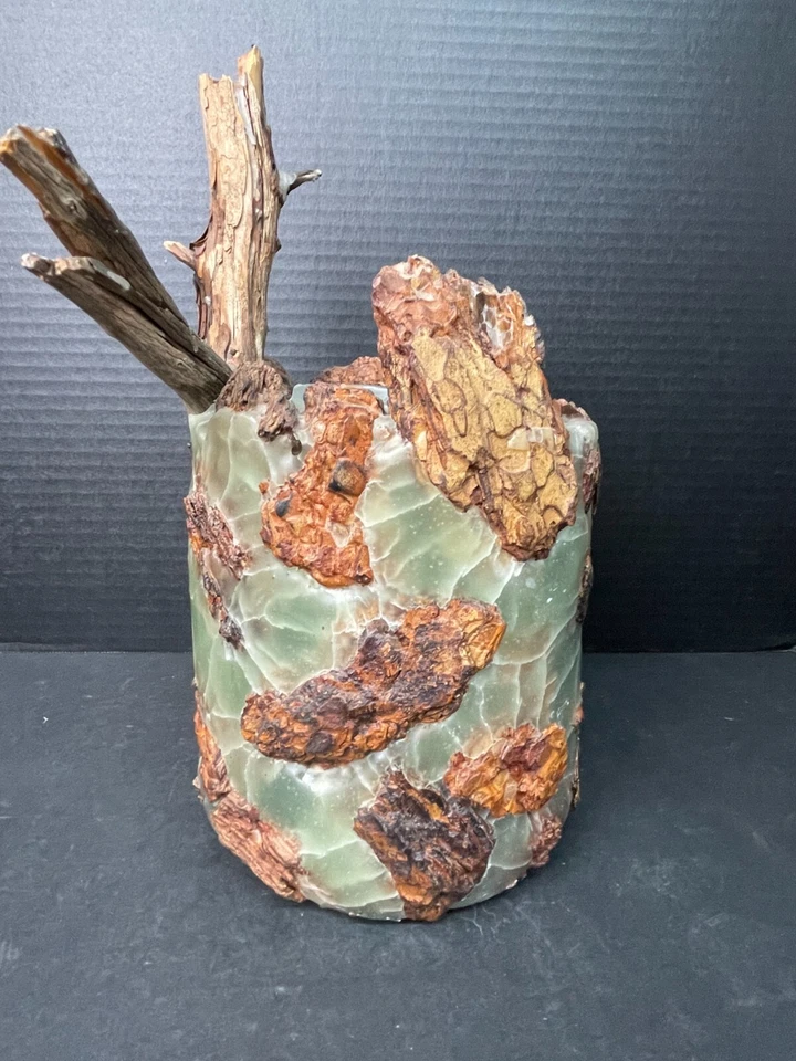 Handmade Nature-Inspired Translucent Green Material Tree Trunk Candle - Image 2 of 4