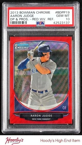 2013 Bowman Chrome Draft Red Wave Refractor Aaron Judge Rookie /25 PSA 10 POP 2