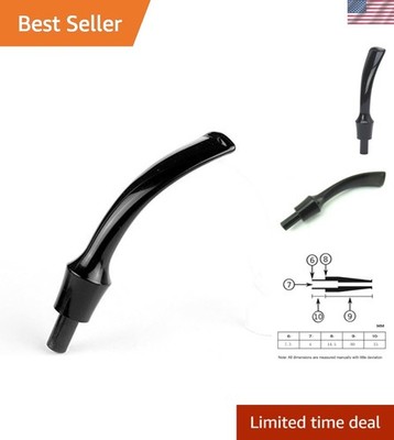 Bent Round Saddle Pipe Stem Replacement Black Pipe Mouthpiece for Pipe Fit 3m...