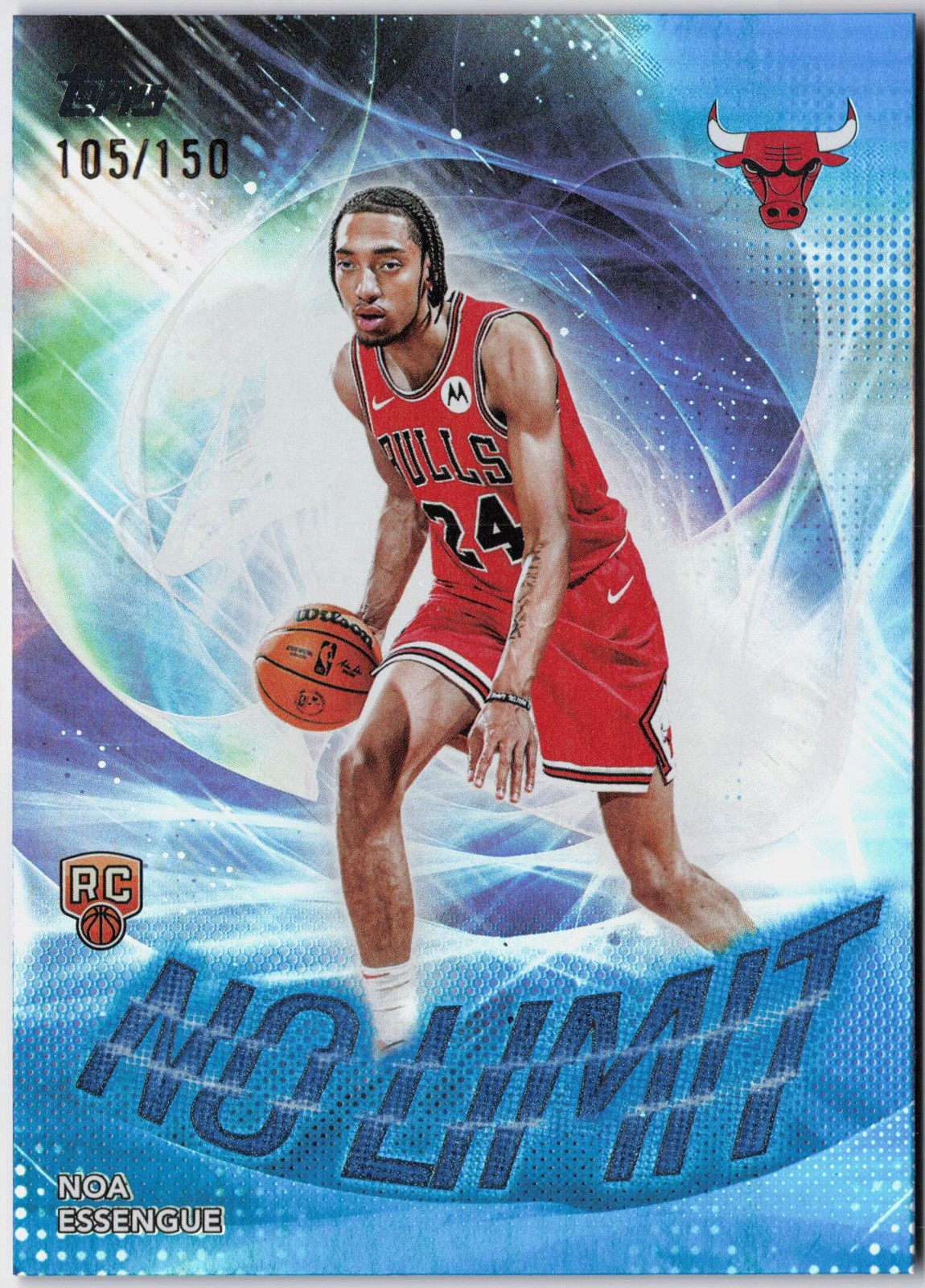 2025-26 Topps #NL-12 Noa Essengue No Limit Blue Rainbow #/150