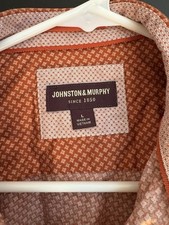 Johnston  Murphy Men  s Large Long Sleeve Shirt - Burnt Orange Color
