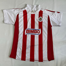 Adidas Guadalajara Chivas Red White Striped Soccer Jersey Bimbo Tecate Size S