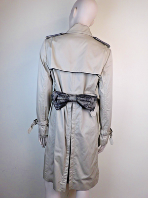 NWT RED VALENTINO BEIGE COTTON BUTTONS DOUBLE BREASTED BOW TRENCH