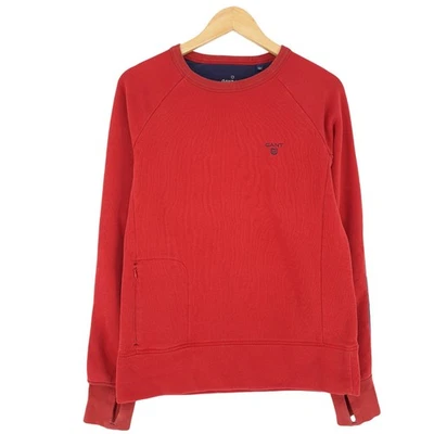 GANT Sweatshirt Pull Homme Rouge Coton Voile Course Th5 Taille S - Photo 1/4