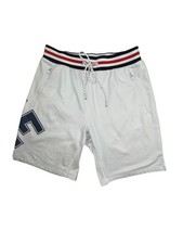 American Eagle Flex Athletic Shorts Sz M Logo Stretch Zip Pockets White