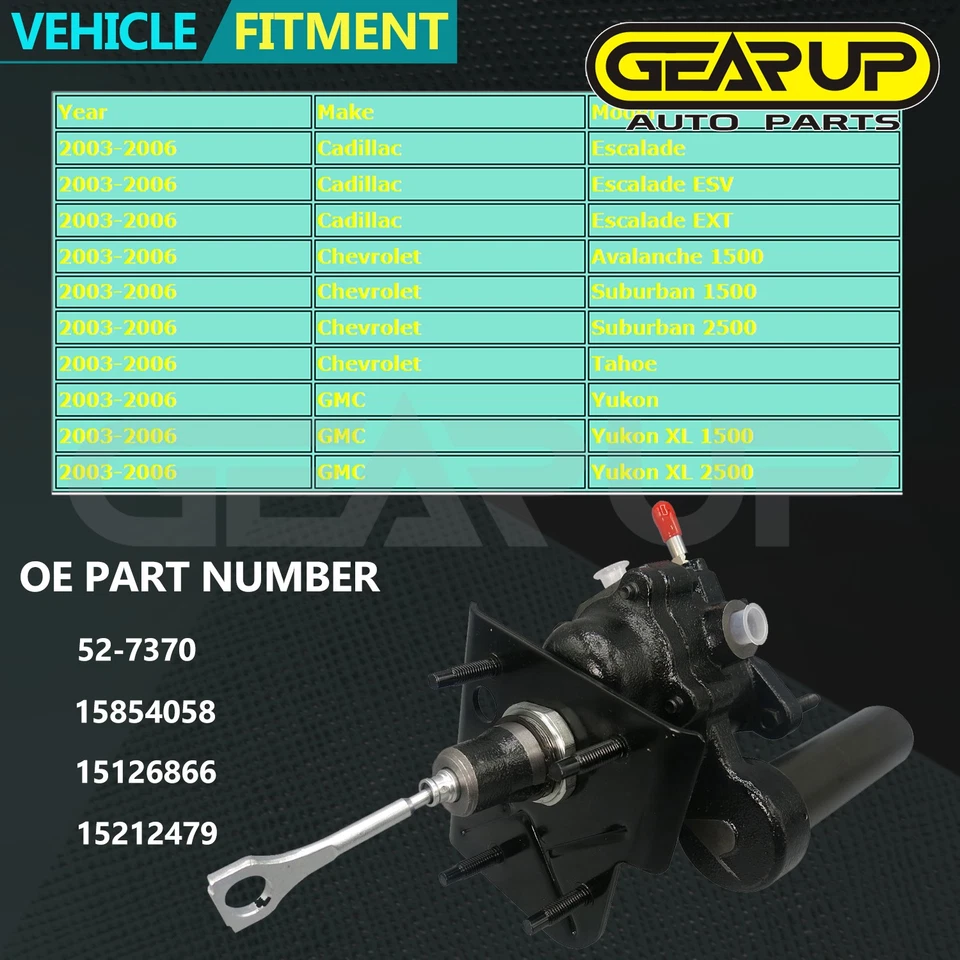 Hydraulic Power Brake Booster For 03-06 Cadillac Escalade GMC Yukon XL 52-7370 - Image 2 of 4