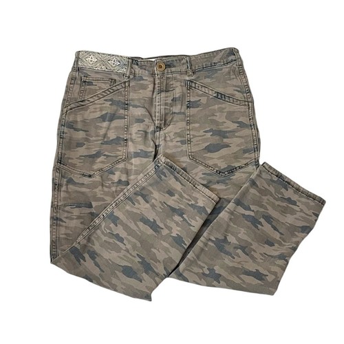 Anthropologie Damen Gr. 27 Mavis Mid-Rise Utility Hose Camouflage bestickt Boho - Bild 4 von 14