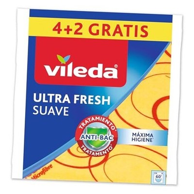 Vileda 142010 Soft Cloths, 30% Microfibre, Pack of 4 Plus 2 Free 