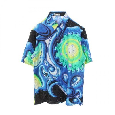 Christian Dior KENNY SCHARF Oblique Short-sleeved Shirt silk cotton Used #39