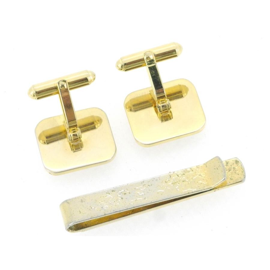 USED Tie Valentine Dior tie pin tie pin cufflinks men's set gold silver used thumbnail 3