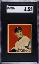 1949 Bowman #25 Carl Sheib SGC 4.5 Free USA Shipping Scheib