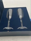 Tiffany & Co. Clear Elegant Squared Column Stem Glass Wine Glass Set Of 2