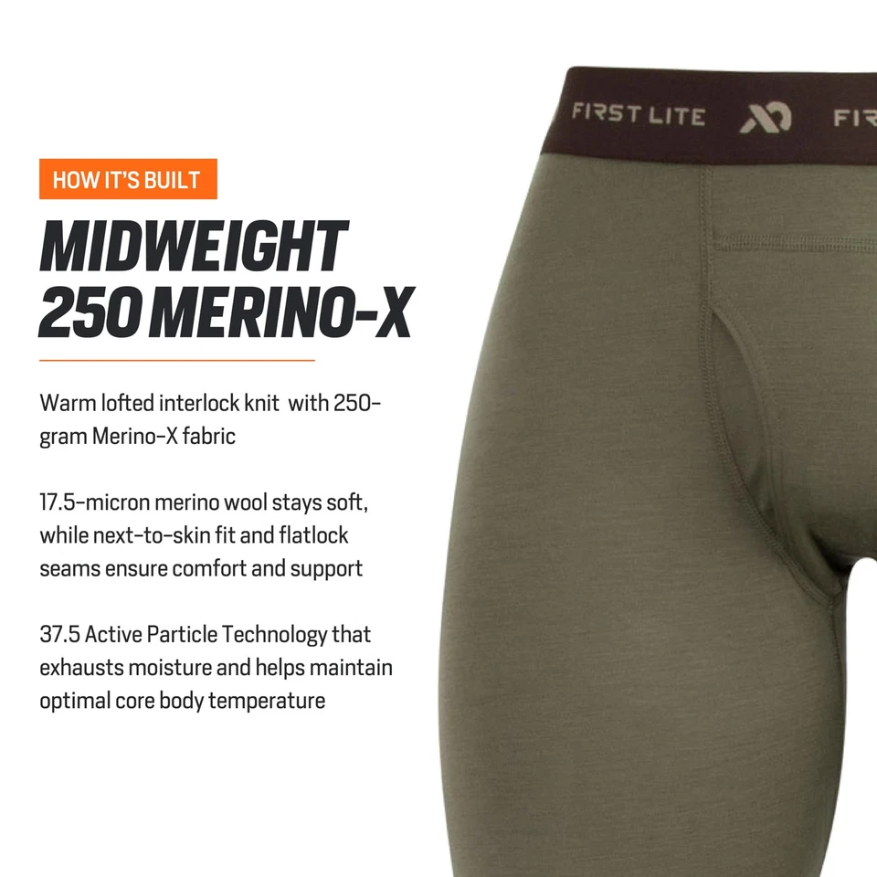 Men's Kiln Long John - Midweight Merino Wool Hunting Base Layer - Conifer - X... - Image 4 of 4