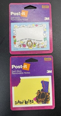 2 Vintage Post-It Note Pad Self-Stick Garfield 1994 School Bytes,My Desk My Mess