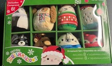 Squishmallows Plush Christmas Ornament Set 8p...