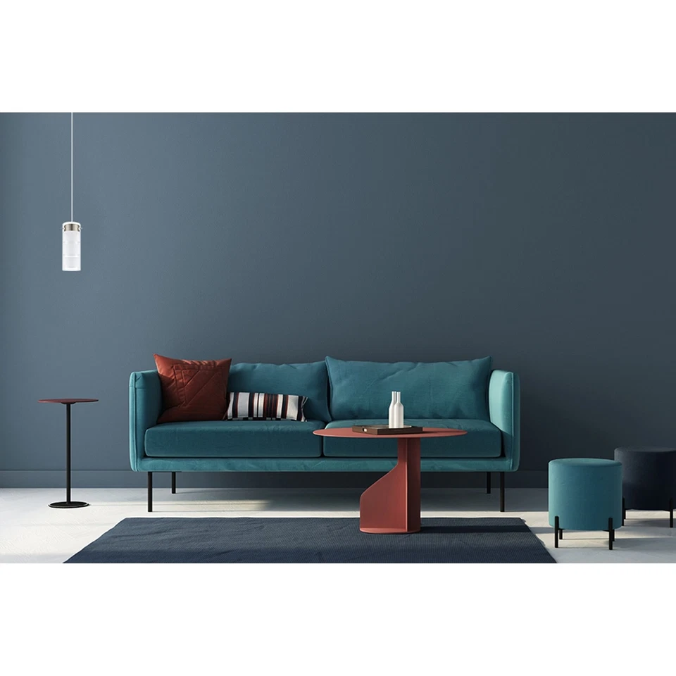 Colgante LED de níquel satinado de 1 luz Eglo Olvero con níquel satinado esmerilado Foto 3 de 4