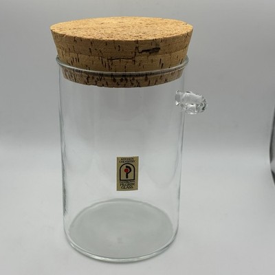 Handblown Jar Pilgrim Glass Kitchen Chemistry Canister Set w/ Cork Lid