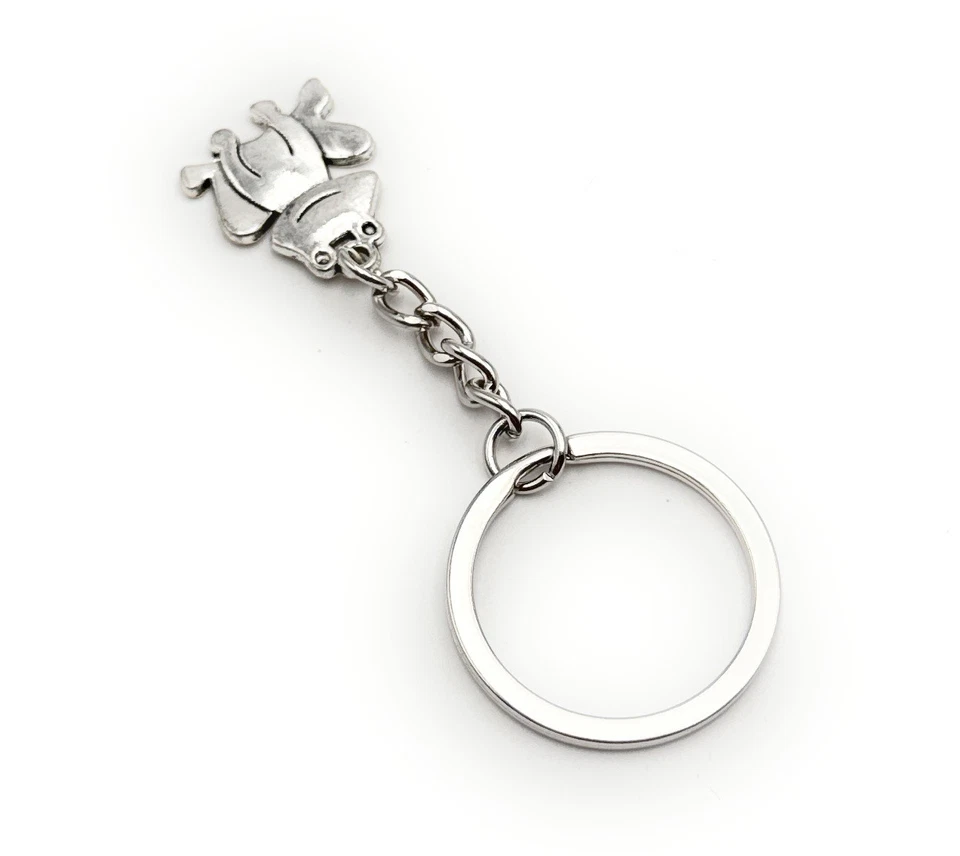 Frosch sitzend Schlüsselanhänger Anhänger aus Metall Silber - Bild 3 von 4