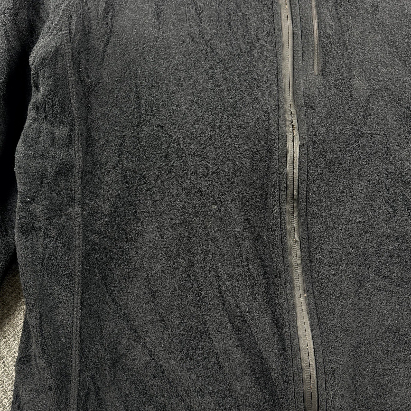 Moncler Grenoble Fleece Jacket Black XL Quilted Nylon Collar & Shoulders, thumbnail 7