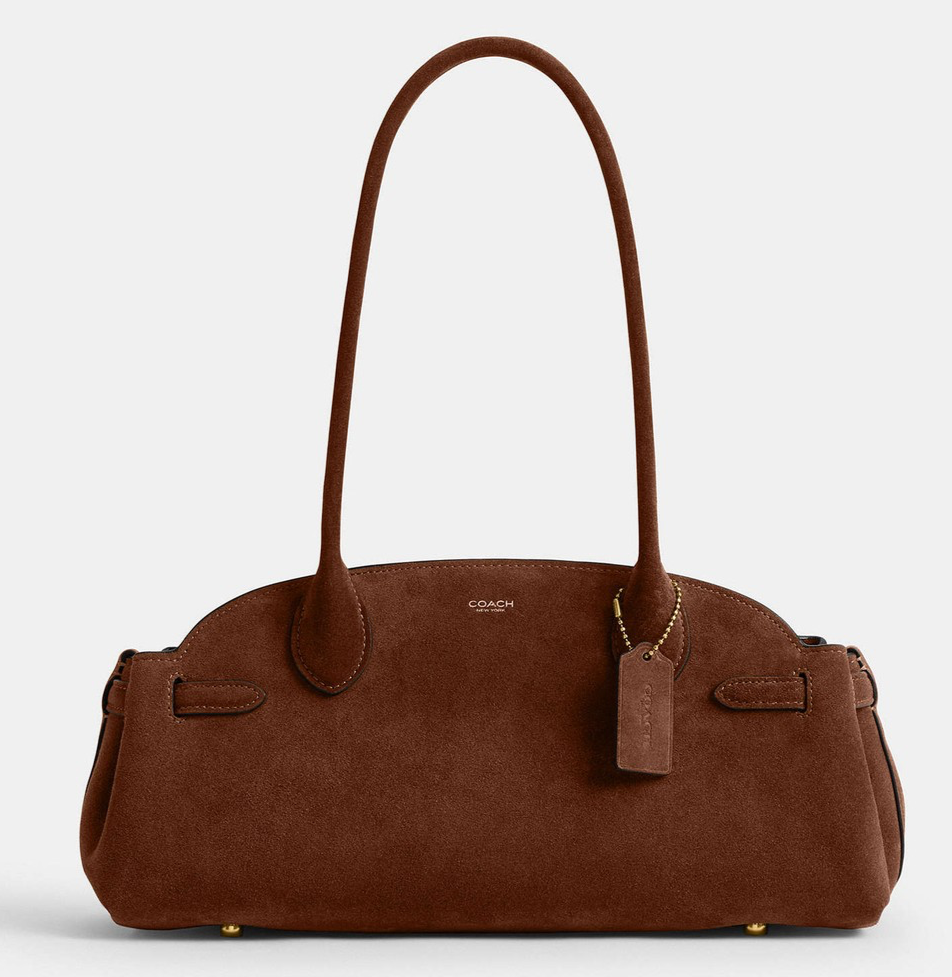 COACH Empire Carryall 34 Suede Shoulder Bag ~NWT~ CBN41 Warm Brown