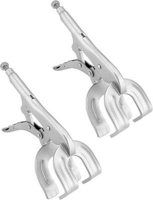 QWORK 9'' Locking Pliers, 2 Pack Metal Welding Clamp, Quick-lock Release for Easy