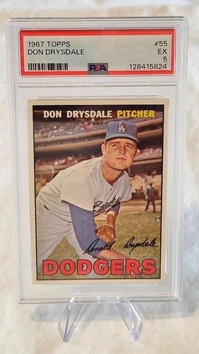 Vintage - 1967 Topps #55, Don Drysdale. PSA - EX 5 (HOF 1984)