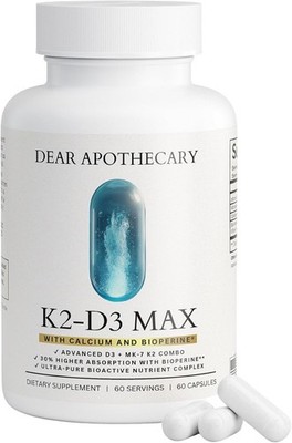 Vitamin D3 K2 Supplement 5000 IU - D3 5000 with K2 MK7 100mcg Calcium BioPerine